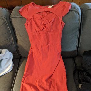 Modcloth Red keyhole Cap sleeved Sheath Dress